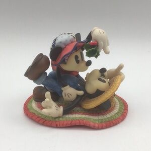 Vintage Disney Mickey & Minnie “kiss Under the Mistletoe” figurine by Enesco .